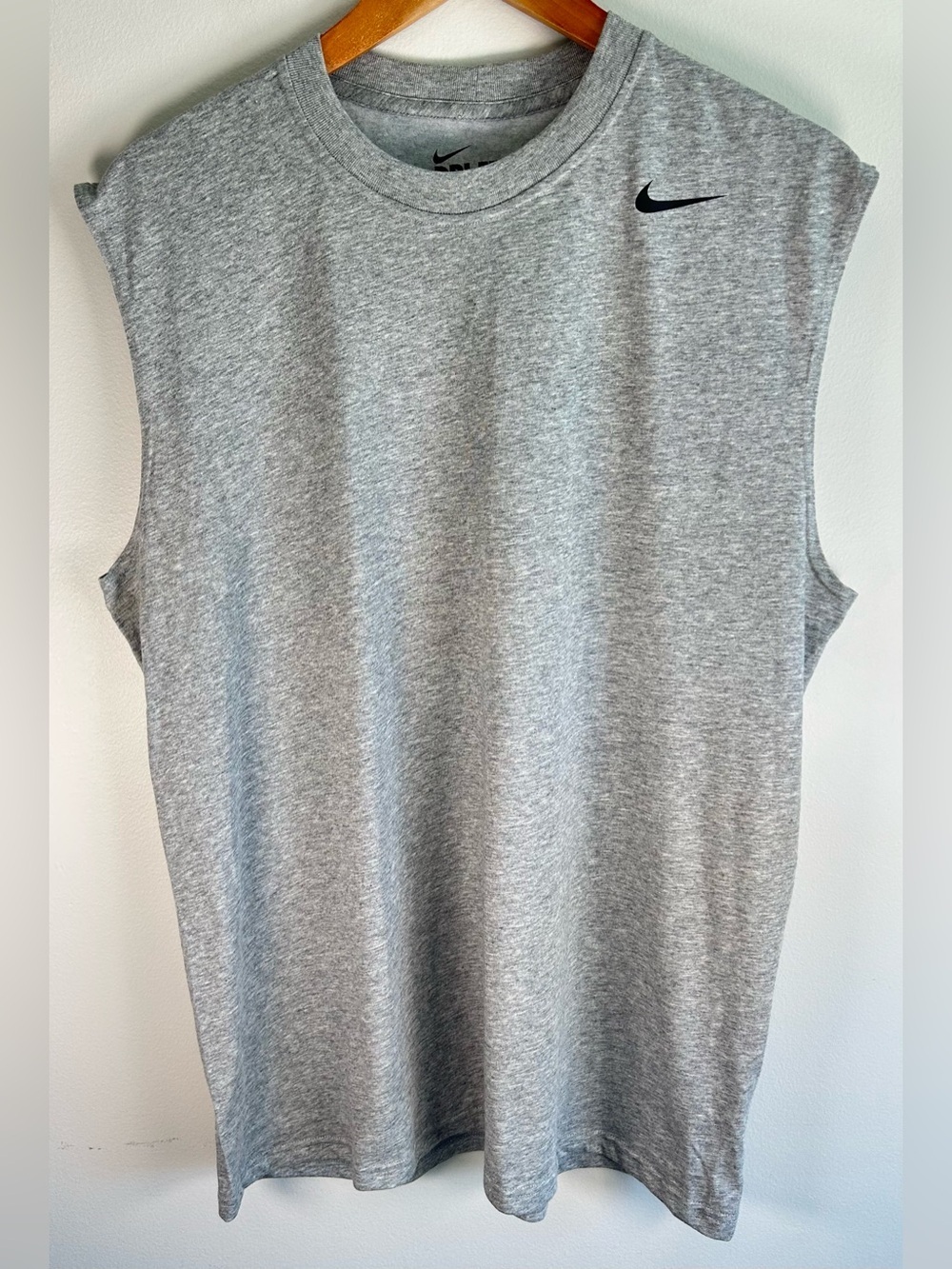 Nike Dri-FIT Legend Cotton Tee Men's Sleeveless Fitness T-Shirt Size L Grey EUC